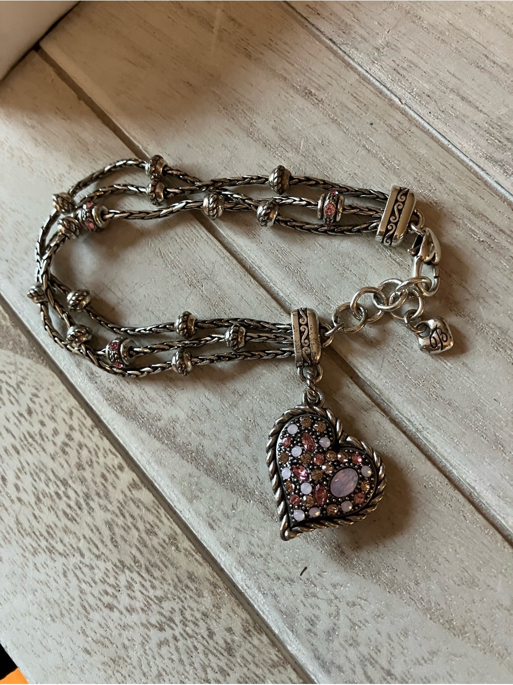 🌸Brighton ‘Power Of Pink’ Heart Charm Bracelet